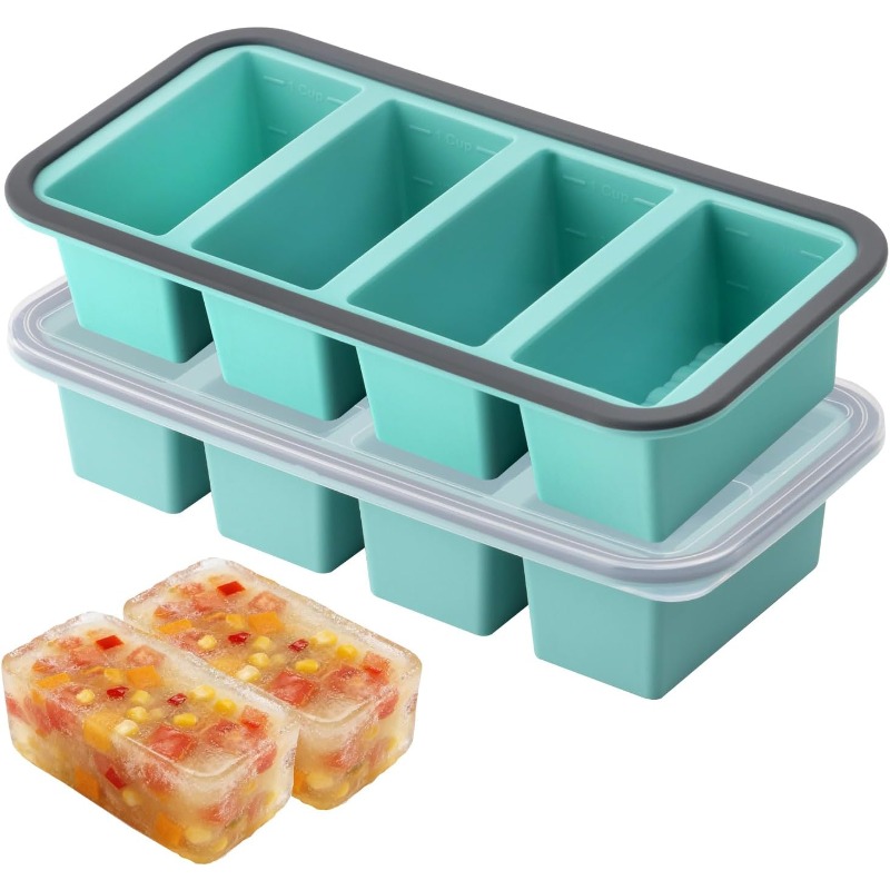 Meal Prep Template - Siliconen vriesvorm met deksel, stapelbare vorm