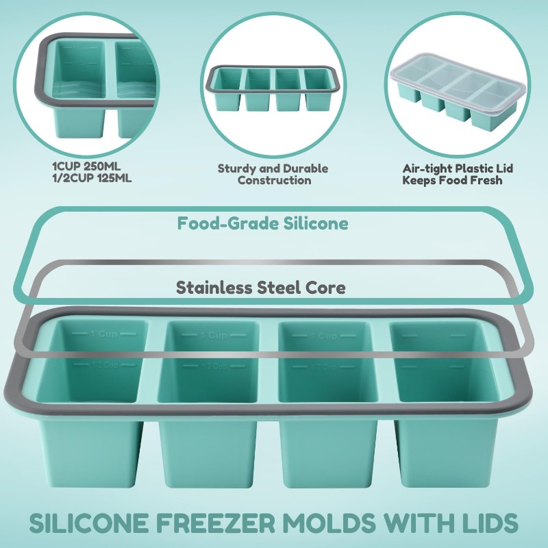 Siliconen vriesvorm met deksel - Meal Prep Template recensie en prijs