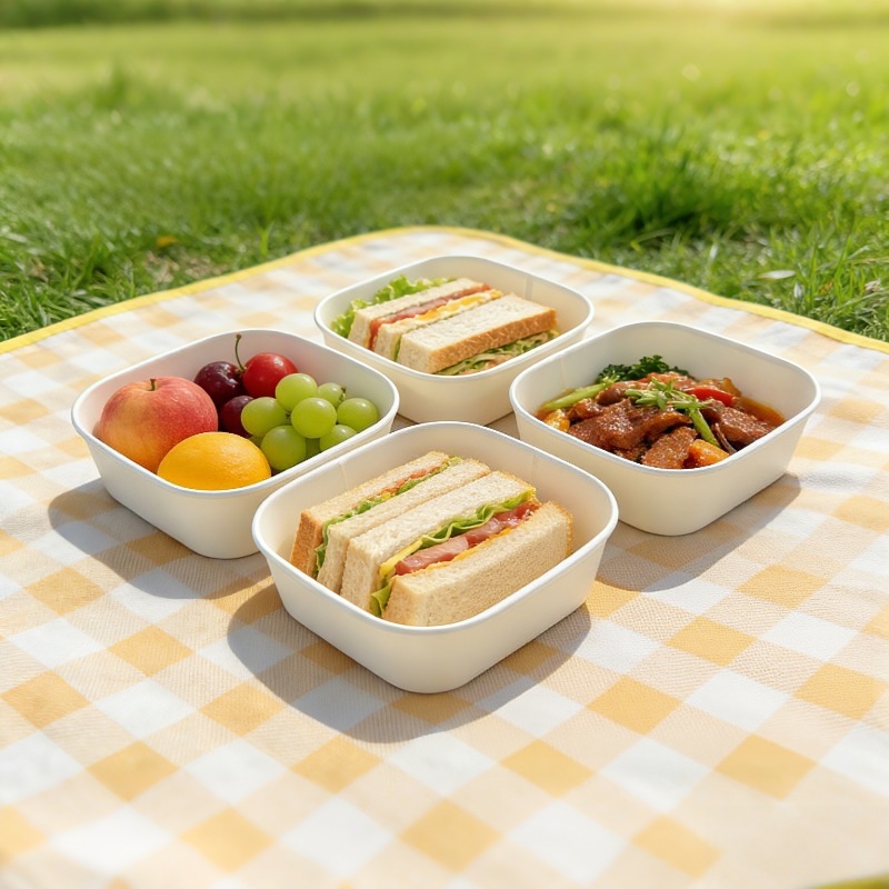Witte vierkante papieren salad - Meal Prep Bowl recensie en prijs